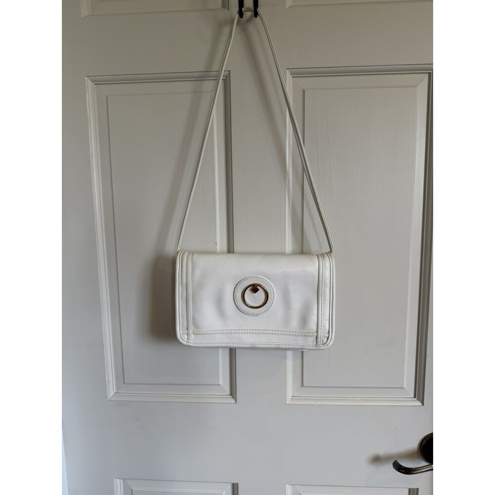 VTG 70’s Mr. Ralph White Clutch Purse/shoulder bag British Hong Kong minimalist